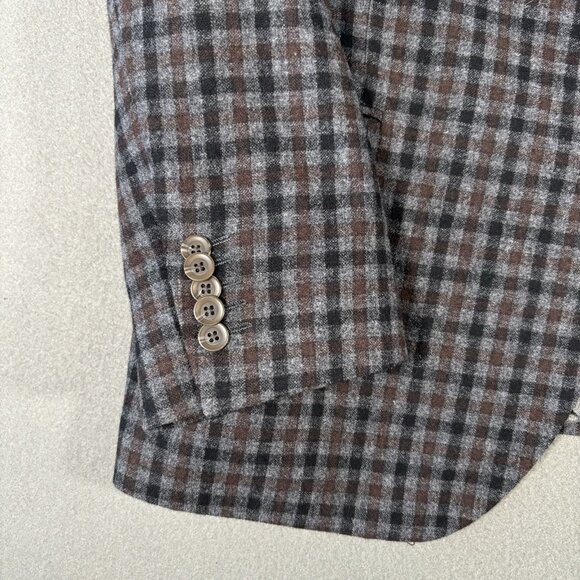 S Cohen Angelico Men’s 48R 100% Wool Checked Plaid Blazer Sport Coat Jacket Fall - Picture 6 of 16